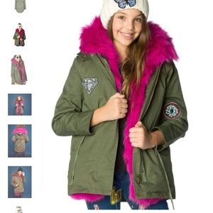 Lola and the boys brand new parka jacket olive green size 12 no tags